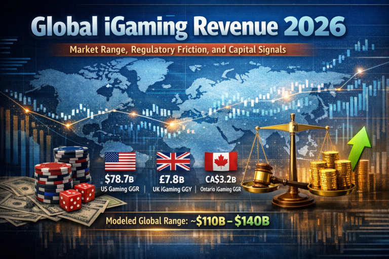 Global iGaming revenue 2026 analysis based on regulatory data and market modeling